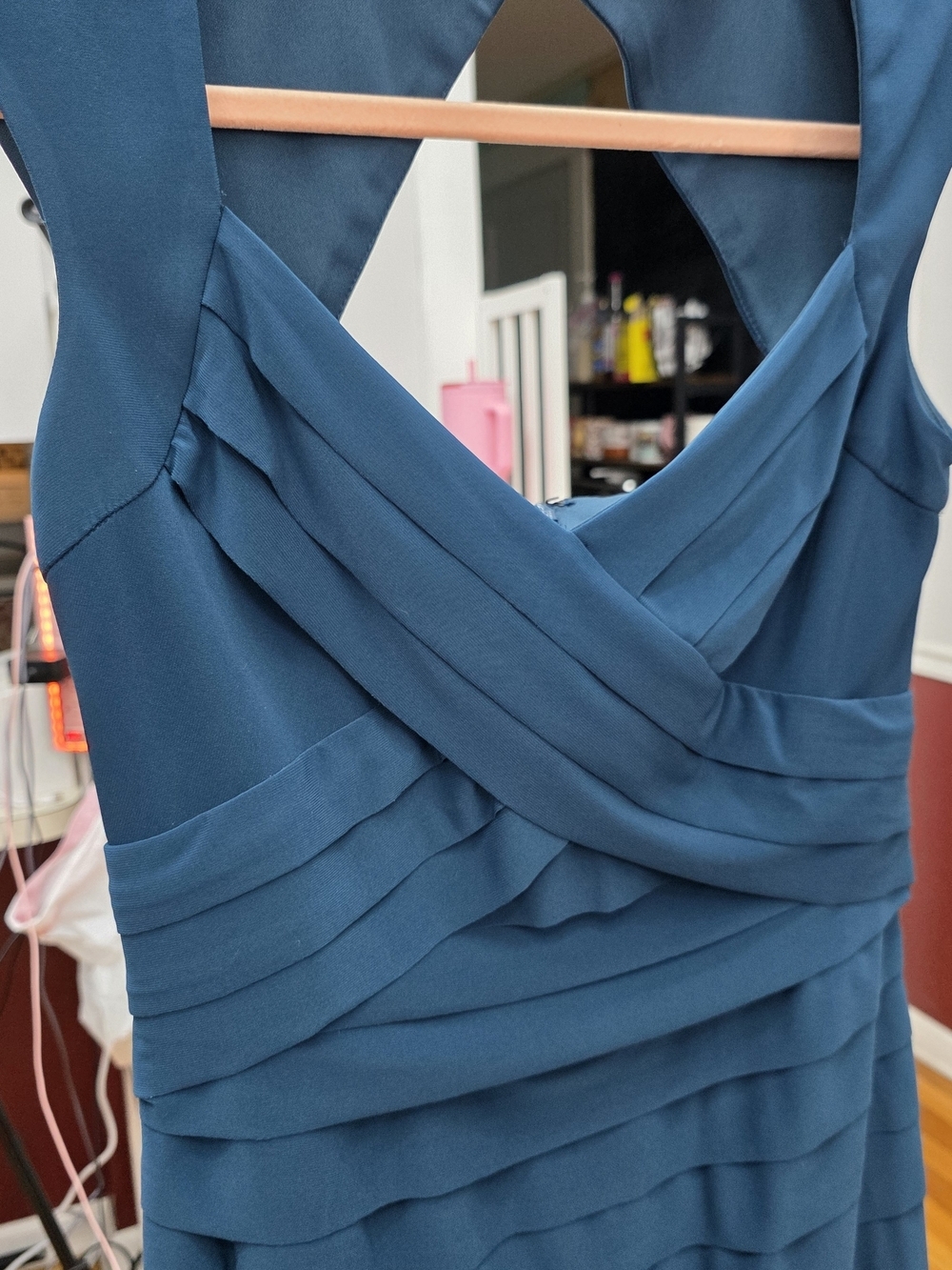 Jones New York Sleeveless Teal Tiered V-Neck Dress Sz 4 New - Picture 3 of 9